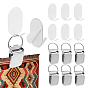10Pcs Iron Baby Pacifier Clips, with 10Pcs Oval Iron Hook Hangers