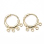 Brass Huggie Hoop Earrings, with 4 Loops