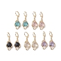 Glass Leverback Earring, with Brass Finding, Heart