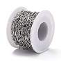 304 Stainless Steel Cable Chains, with Spool, Soldered