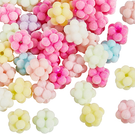 60шт. непрозрачные акриловые бусины с бархатным покрытием, цветок