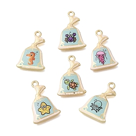 Alloy Pendants, Marine Animal Series Charms, Golden