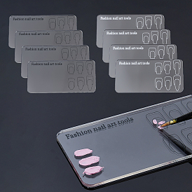 8шт. 2 цветовая палитра из прозрачного акрила, косметический косметический инструмент для ногтей, прямоугольные