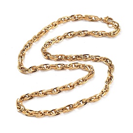 304 Stainless Steel Chain Necklaces, Jewely for Unisex, Oval