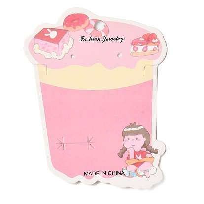 Drink Shaped Paper Earring Display Cards, Jewelry Display Card for Earring Necklace Storage