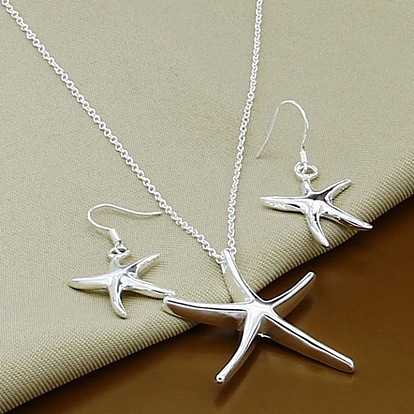 Conjuntos de collares y pendientes colgantes de aleación de estrellas de mar