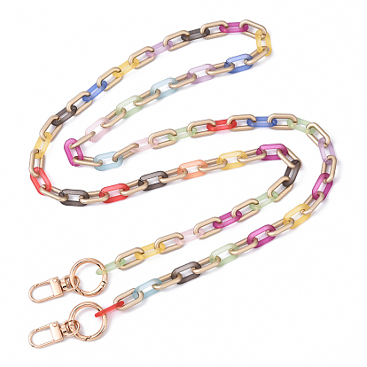 Acrylic Paperclip Paper Bag Decorative Chains, with Alloy Clasps, Bag Replacement Accessories, Light Gold