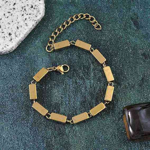 304 браслеты из нержавеющей стали с кубическими звеньями для женщин, ионное покрытие (ip)