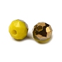 Electroplate Glass Beads, Half Golden Plated, Faceted, Rondelle