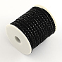 Braided PU Leather Cord, Imitation Leather Cord for Bracelet Making, 5mm, about 9.84 yards(9m)/roll