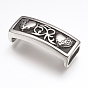 316 Surgical Stainless Steel Slide Charms, Rectangle with Heart