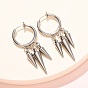 201 Stainless Steel Hoop Earrings, Cone, with 304 Stainless Steel Pin
