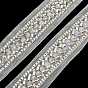 Polyester Lace Trims, with ABS Imitation Pearl Beads and Glass