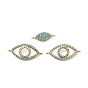 Подвески-коннекторы из латунного микропаве небесно-голубого цвета и прозрачных кубических цирконий, глазные ссылки, долговечный, стойки покрытие, без свинца и без кадмия