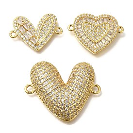 Стойка покрытие латунь микропаве прозрачный кубический цирконий сердце звенья соединительный шарм, долговечный, без кадмия и без свинца