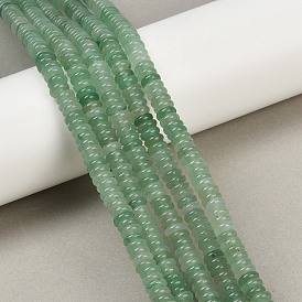 Нити бусин из натурального зеленого авантюрина, рондель