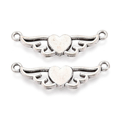Звенья / разъемы из сплава в тибетском стиле, сердце с крыльями ангела, без кадмия и без свинца