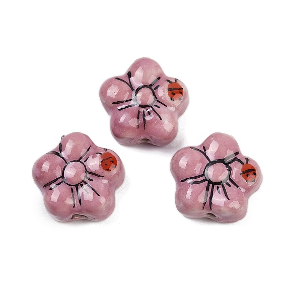 Фарфоровые бусины ручной работы, цветок, пастельный фарфор