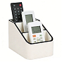 3-Cajas de almacenamiento de escritorio de imitación de cuero con rejilla, trapezoide