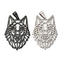 201 подвески из нержавеющей стали, лазерная резка, полый, очарование головы волка