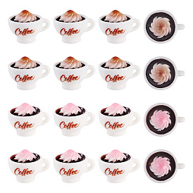 20шт. 2 цветные миниатюрные украшения из смолы, чашка кофе, аксессуары для домашнего кукольного домика с микро-ландшафтом, притворяясь опорными украшениями