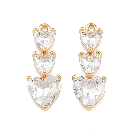 Латунные микро проложить кубического циркония подвески, сердце прелести, долговечный, без никеля 