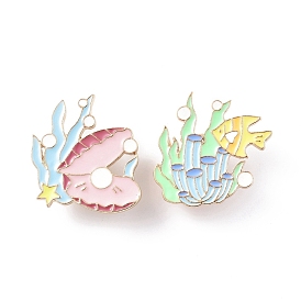 Colorful Ocean Theme Enamel Pin, Light Gold Alloy Badge for Backpack Clothes
