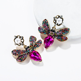 Bohemian Butterfly Multi-layered Earrings with Colorful Rhinestones - Creative Fashion Jewelry