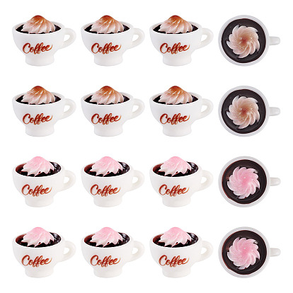 20шт. 2 цветные миниатюрные украшения из смолы, чашка кофе, аксессуары для домашнего кукольного домика с микро-ландшафтом, притворяясь опорными украшениями