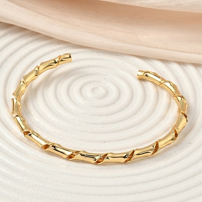 Латунь манжеты браслеты для женщин, стойки покрытие, скрученный, долговечный, без свинца и без кадмия