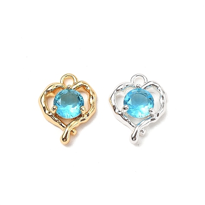 Латунные микро проложить кубического циркония подвески, без кадмия, без никеля и без свинца, сердце прелести