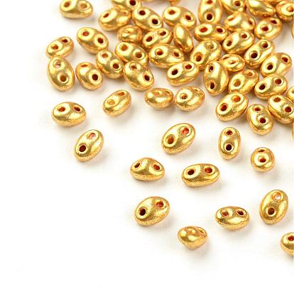 2 отверстие бисер, Чешские Бусины, никелированная стиль