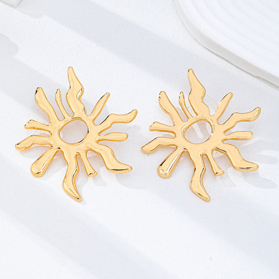 Alloy Stud Earrings for Women, Sun