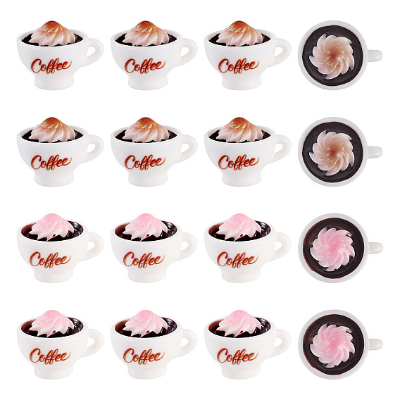 20шт. 2 цветные миниатюрные украшения из смолы, чашка кофе, аксессуары для домашнего кукольного домика с микро-ландшафтом, притворяясь опорными украшениями