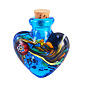 Handmade Lampwork Perfume Bottle Pendants, Heart Charms, with Cork