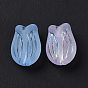 Transparent Frosted Acrylic Beads, AB Color Plated, Tulip