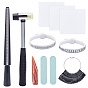 DIY Finger Ring Making Kits, Including Natural Agate Burnisher Knife, Ring Sizers Set, Rubber Hammers, Nail Art Manicure Buffer Files, Polishing Cloth and American Finger Measures