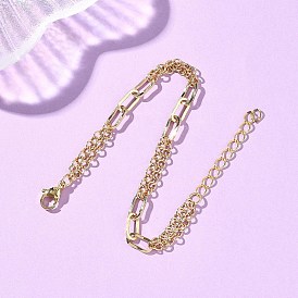 Латунные цепочки-ролики и цепочки-скрепки для женщин, кольцо и овальные