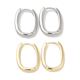 Brass Earring for Women, Hollow Oval, Hoop Earrings