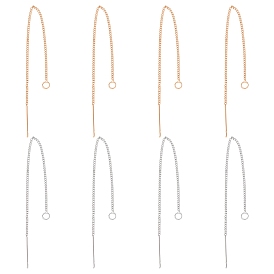 8 piezas 2 colores hallazgos para aretes de latón, hilos de oreja, sin níquel