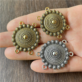 Tibetan silver 27*32mm round four-hole connector sweater chain necklace pendant diy alloy jewelry accessories accessories