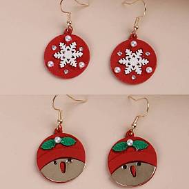 Cartoon Snowflake Cute Doll Earrings - Fun and Fashionable Christmas Accessories