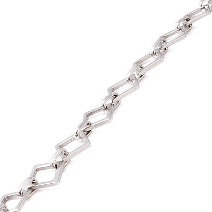 304 Stainless Steel Rhombus & Oval Link Chains, Unwelded