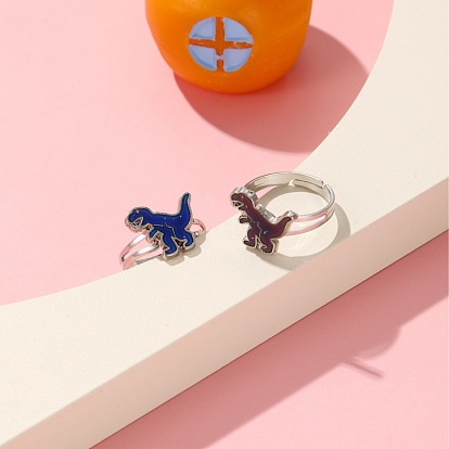 Сплав динозавра с эпоксидной смолой регулируемые кольца для пальцев для детей