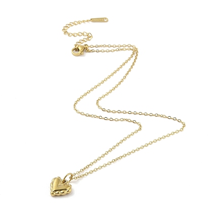 Ion Plating(IP) 304 Stainless Steel Pendant Necklaces for Women, Heart