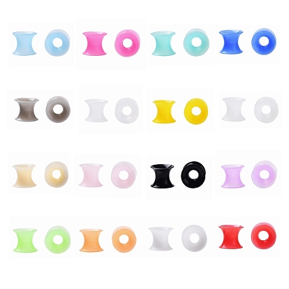 32Pcs 16 Colors Silicone Thin Ear Gauges Flesh Tunnels Plugs, Ring