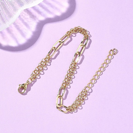 Латунные цепочки-ролики и цепочки-скрепки для женщин, кольцо и овальные