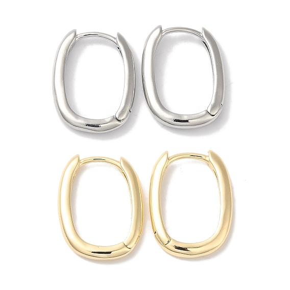 Прямоугольные латунные серьги-кольца для женщин