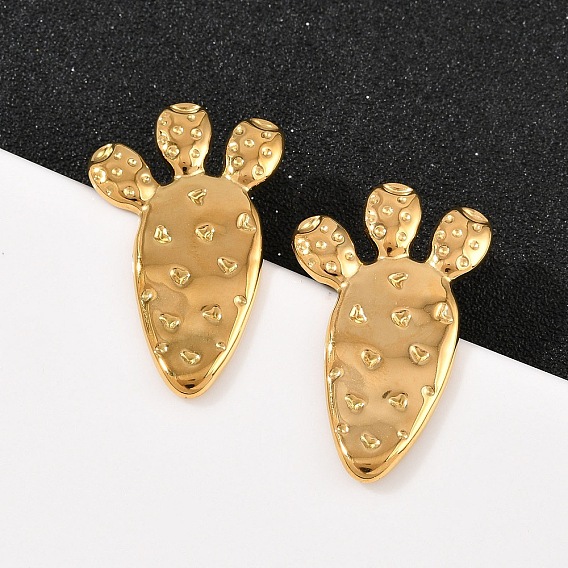 304 серьги-гвоздики из нержавеющей стали в форме моркови, ионное покрытие (ip)