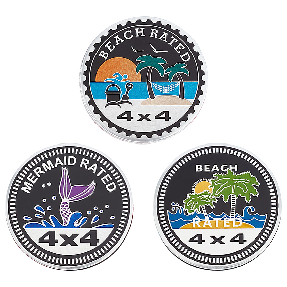 Алюминиевые самоклеящиеся наклейки, для украшения автомобиля, плоско-круглые